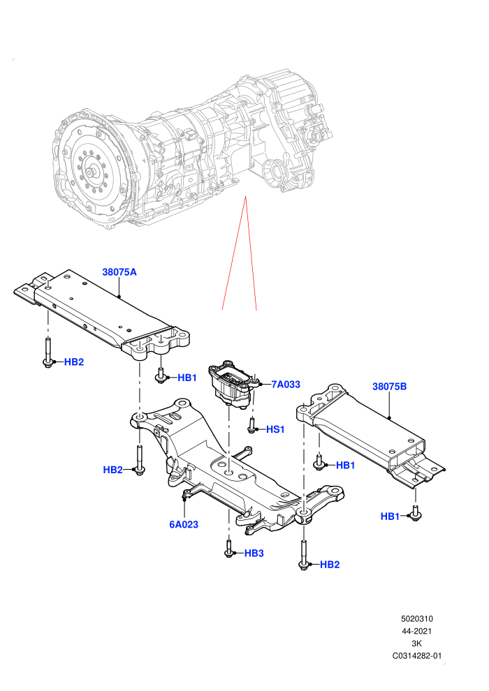 Transmission Mounting (3.0L AJ20D6 Diesel High)