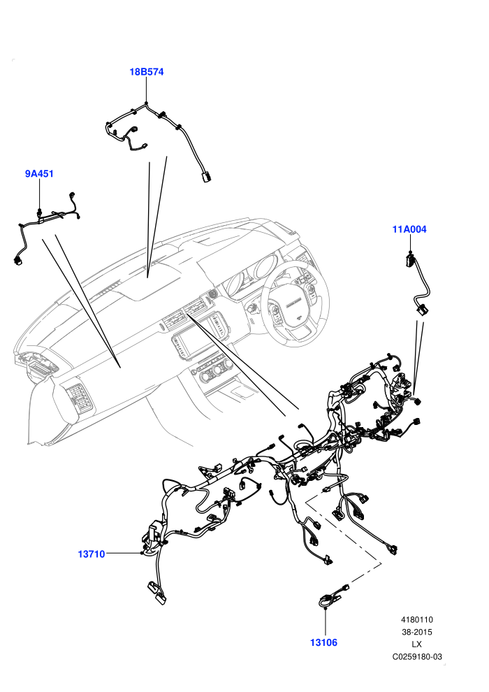 Electrical Wiring - Engine And Dash (Facia)((V)TOHA999999 (V)FROMGA000001)