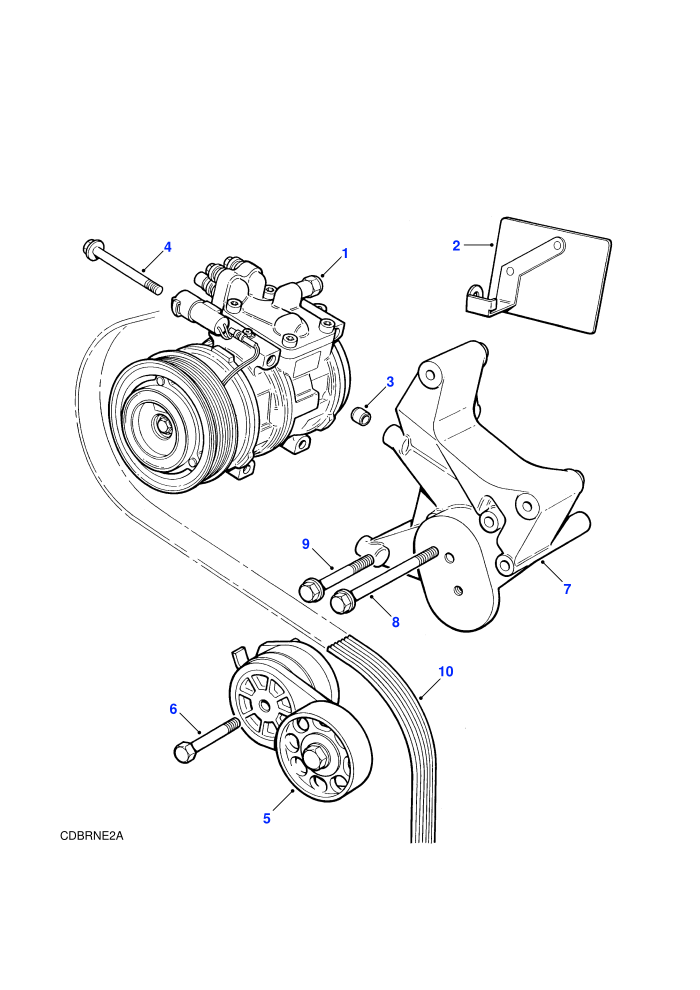 Air-Con Compressor Serpentine Belt Drive (V8 EFI Petrol,With Air Conditioning)
