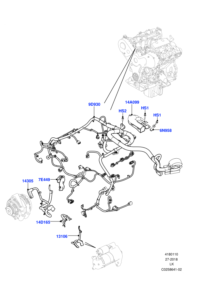 Electrical Wiring - Engine And Dash (3.0 V6 D Gen2 Twin Turbo)((V)FROMFA000001)