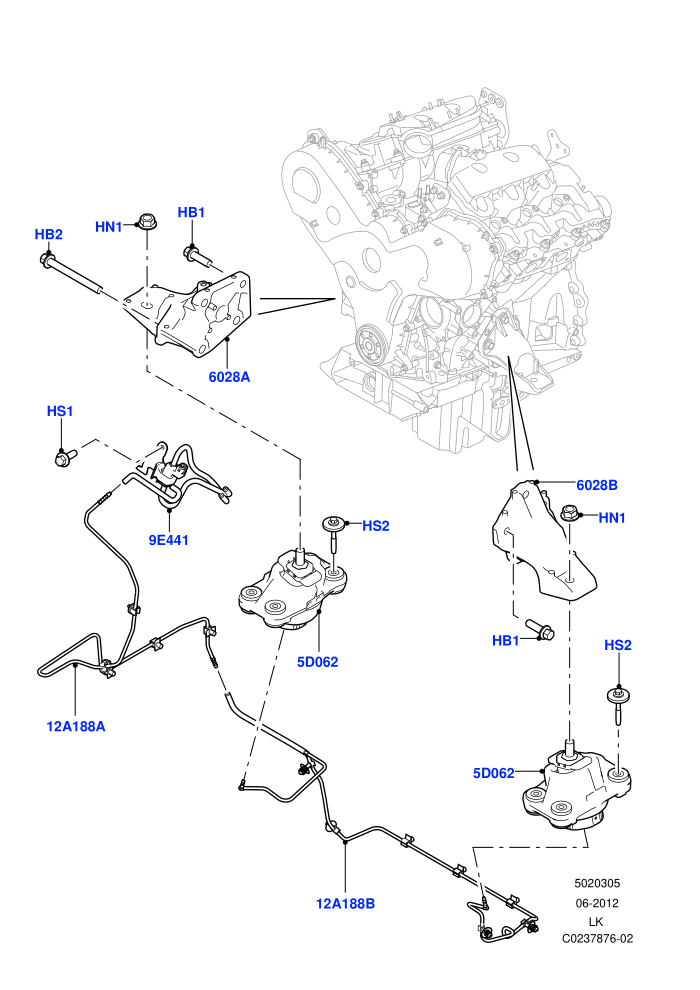 Engine Mounting (3.0 V6 Diesel)