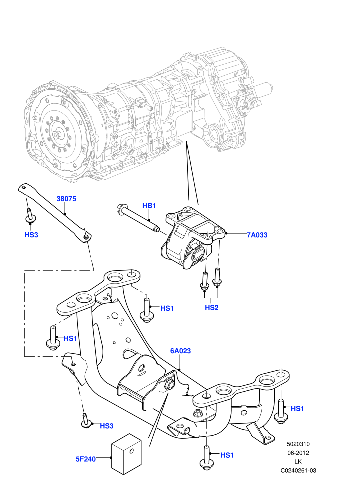 Transmission Mounting (3.0 V6 Diesel)((V)TOHA999999)