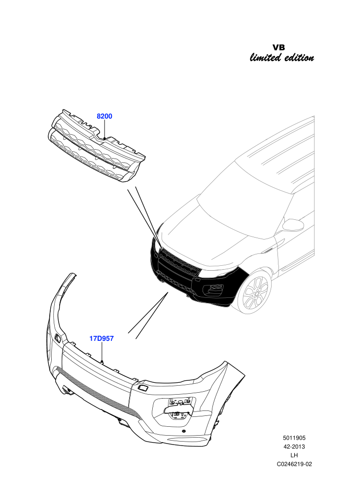Radiator Grille And Front Bumper (Halewood (UK),Victoria Beckham Limited Edition)