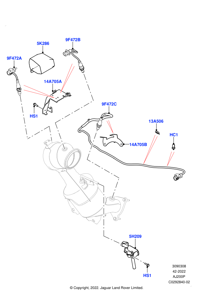 Exhaust Sensors And Modules (2.0L AJ20P4 Petrol E100 PTA,2.0L AJ20P4 Petrol High PTA,2.0L AJ20P4 Petrol Mid PTA,Beijing 6 Petrol Emission,Bharat VI Emission,EU6C  Emission,EU6D - Final (Petrol) Emission,EU6D Final - Plus Emission,Halewood (UK),L7 Emission