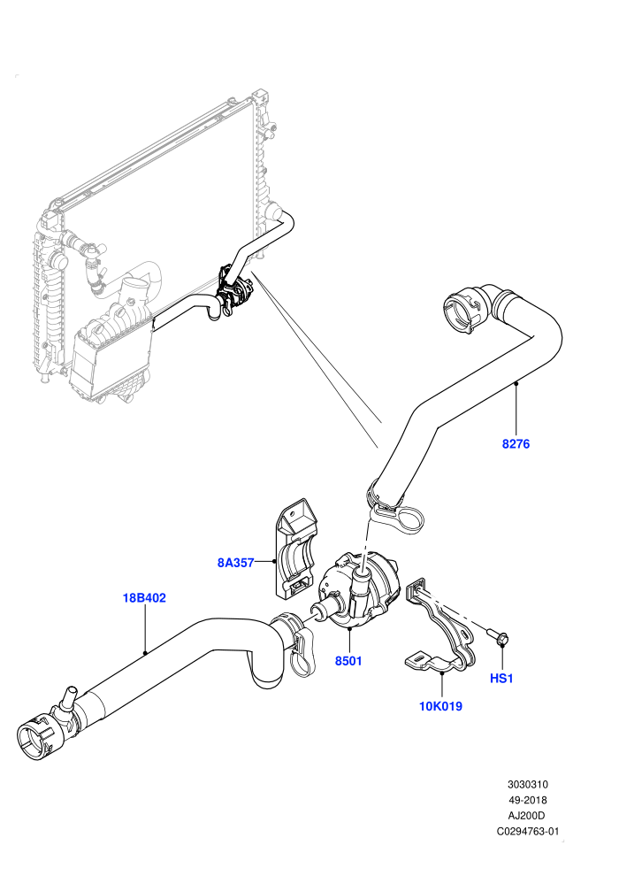 Water Pump (2.0L AJ20D4 Diesel High PTA,Halewood (UK))(Auxiliary Unit)