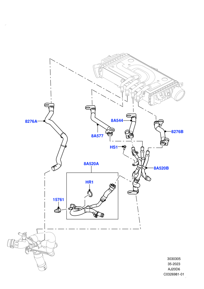 Cooling System Pipes And Hoses (3.0L AJ20D6 Diesel High)(Intercooler)((V)FROMRA000001)