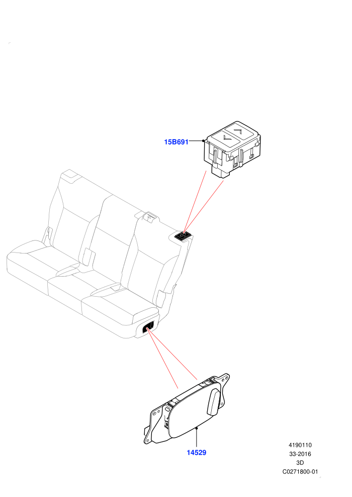 Switches (With Power Rear Seat Recliner)(Rear Seats,Solihull Plant Build)((V)FROMHA000001)