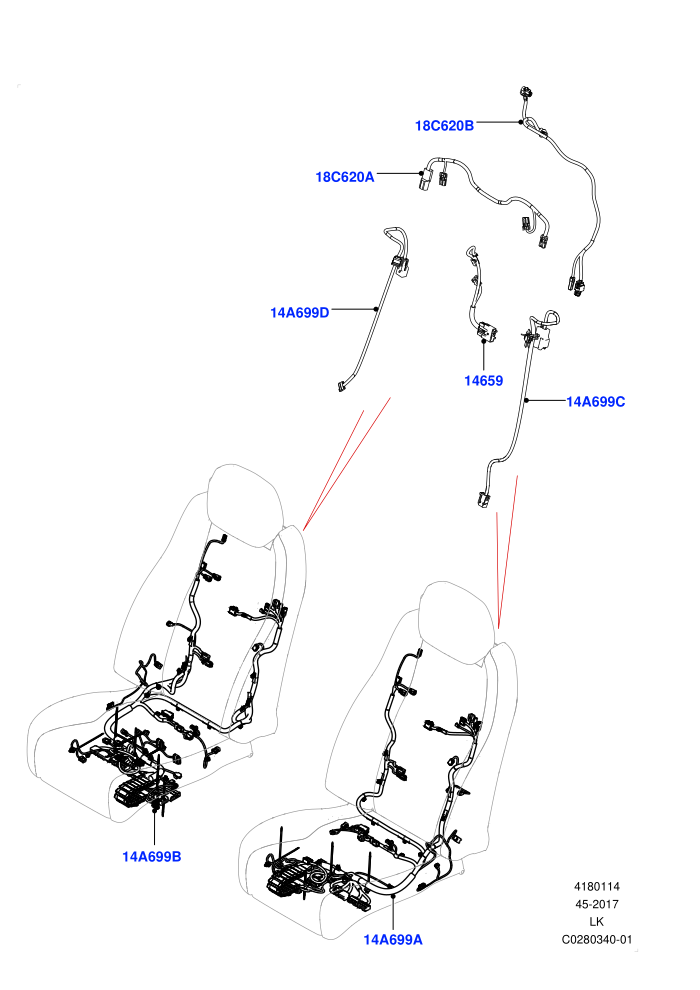 Wiring - Seats (RHD)(Front Seats)((V)TOJA999999 (V)FROMJA000001)