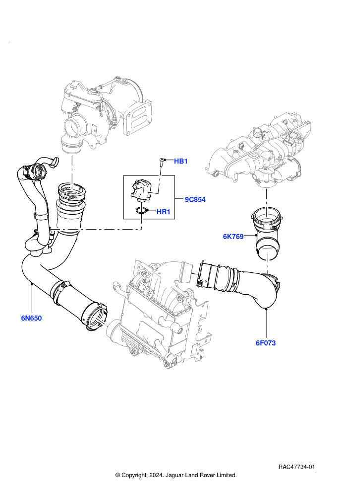 Intercooler/Air Ducts And Hoses (2.0L AJ200P Hi PHEV,2.0L I4 High DOHC AJ200 Petrol)(Air Ducts And Hoses)((V)FROMMA000001)