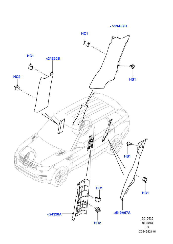 Side Trim (Centre,Front And Rear)