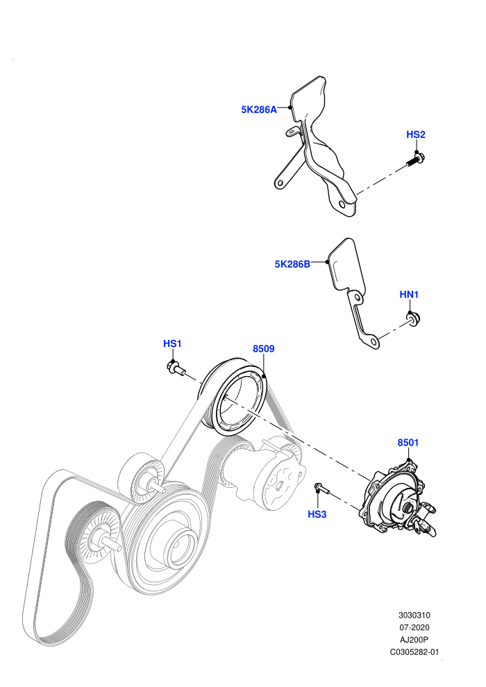 Water Pump (2.0L AJ20P4 Petrol E100 PTA,Itatiaia (Brazil),Less Electric Engine Battery)((V)FROMLT000001)