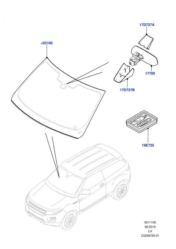 Windscreen/Inside Rear View Mirror (Changsu (China))((V)TOGG134737 (V)FROMEG000001)