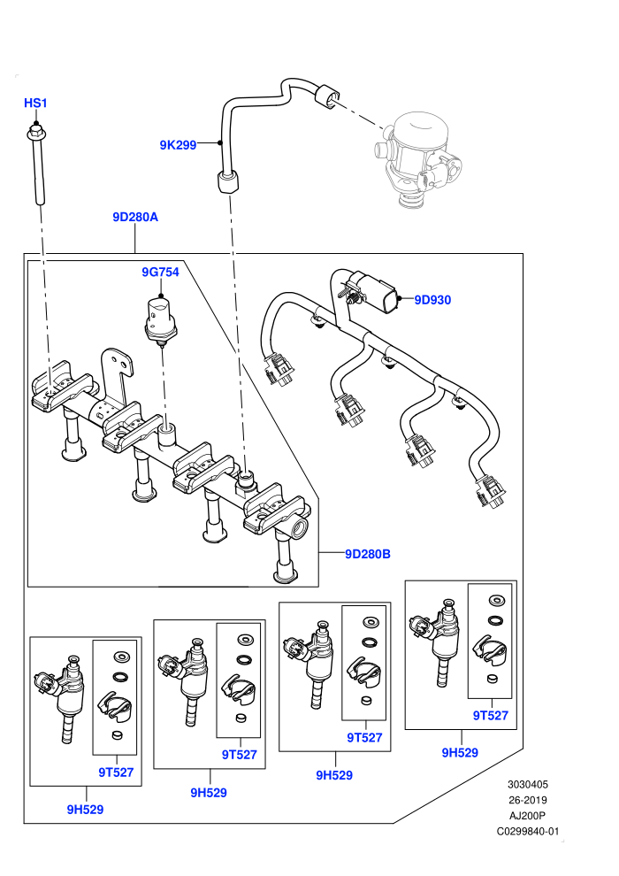 Fuel Injectors And Pipes (2.0L AJ20P4 Petrol Mid PTA,Changsu (China))