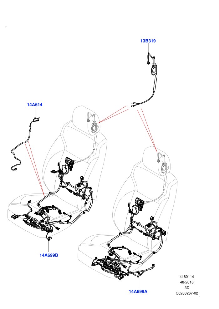 Wiring - Seats (Front Seats,Solihull Plant Build)((V)TOHA999999 (V)FROMHA000001)