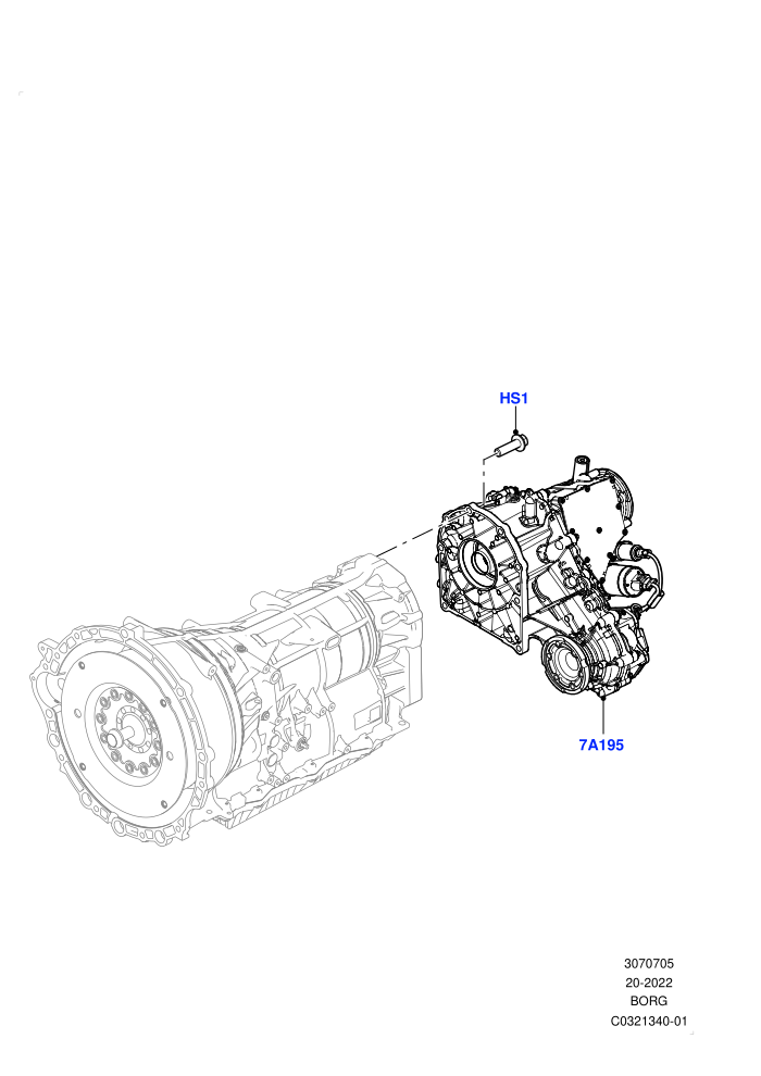 Transfer Drive Case (With 1 Speed Transfer Case)
