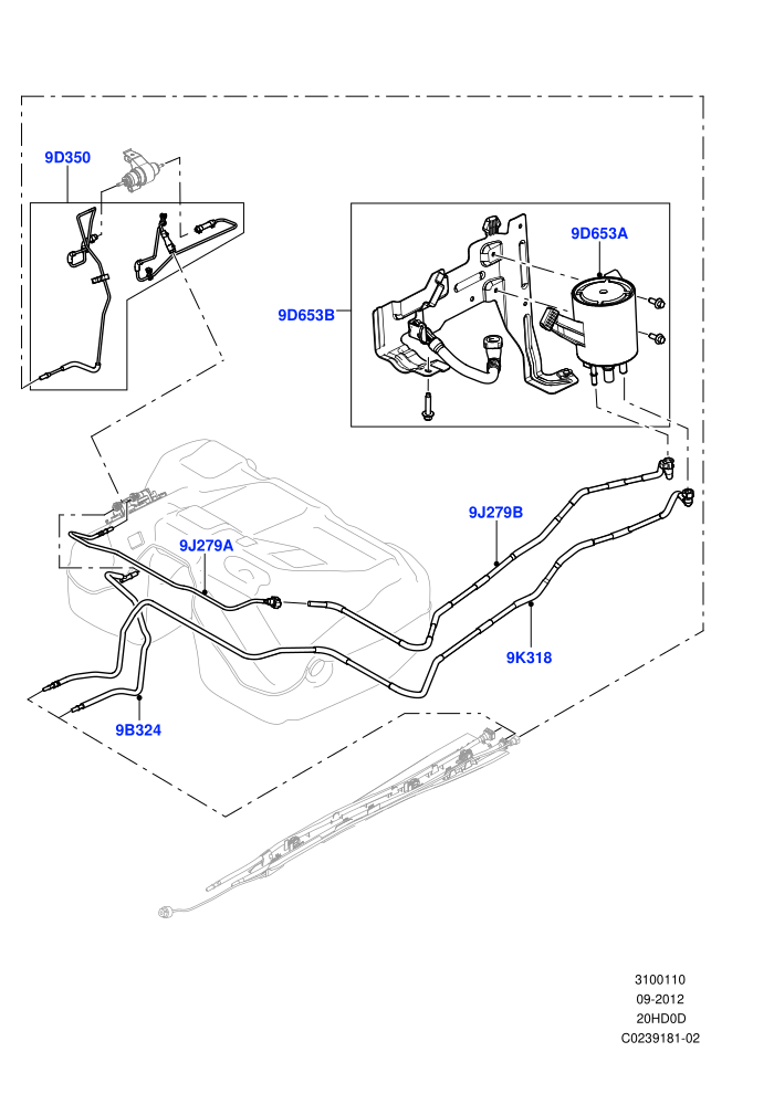Fuel Lines (2.0L 16V TIVCT T/C 240PS Petrol)(Rear)((V)FROMCH000001)