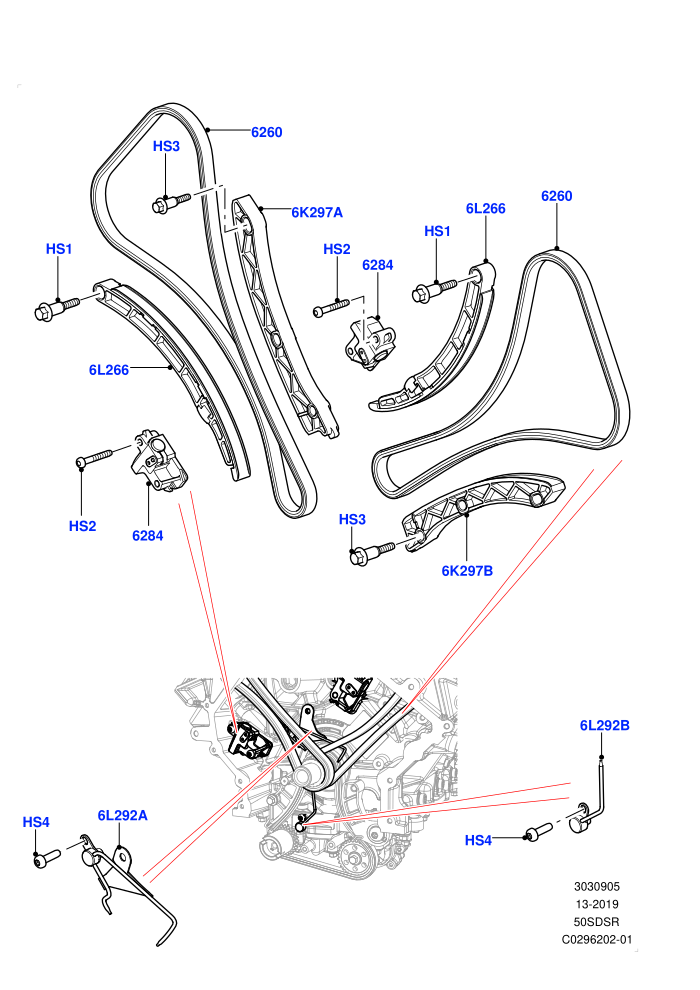 Timing Gear (5.0 Litre supercharged enhanced)(Timing Chains, Tensioners)((V)FROMKA000001)