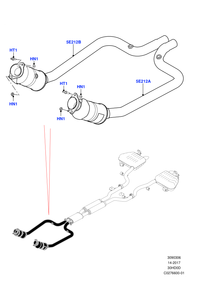 Front Exhaust System (3.0L DOHC GDI SC V6 PETROL)