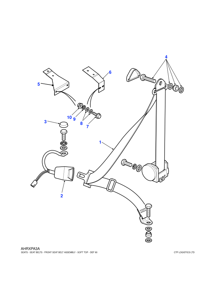 Seat Belt Assembly-Front (With Soft Top)