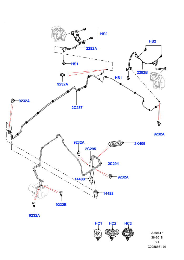 Rear Brake Pipes (RHD)(Nitra Plant Build)((V)TOL2999999 (V)FROMK2000001)