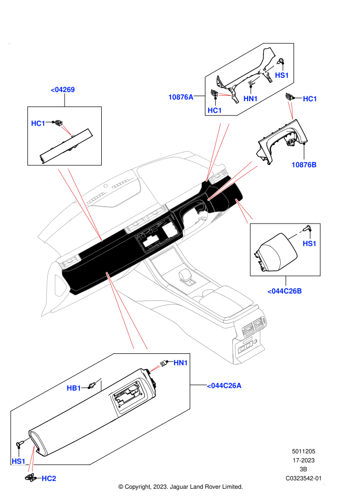 Instrument Panel (Centre,External Components)((V)FROMRA000001)