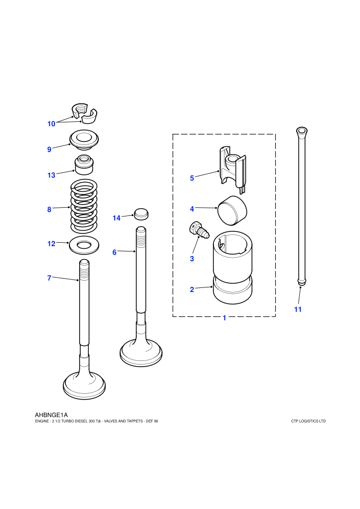 Valves & Tappets (2.5L I4 300 TDi Diesel Turbo LR)