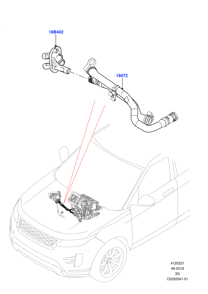 Auxiliary Heater Hoses (Fuel Fired Heater With Park Heat,Fuel Heater W/Pk Heat With Remote,Halewood (UK),With Fuel Fired Heater)((V)TOLH999999)