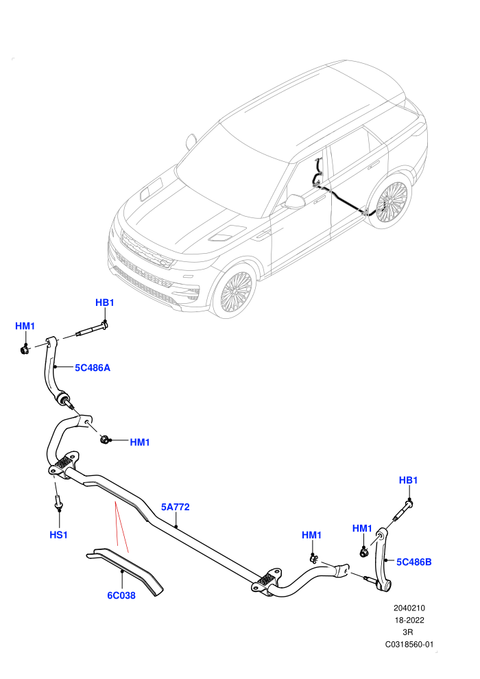 Rear Cross Member & Stabilizer Bar (Dynamic Air Suspension,With Four Corner Air Suspension)(Conventional Stabilizer Bar)