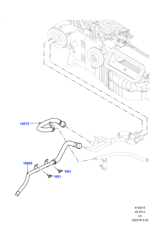 Heater Hoses (3.0 V6 Diesel,Less Heater,With Fresh Air Heater,With Ptc Heater)(Front)