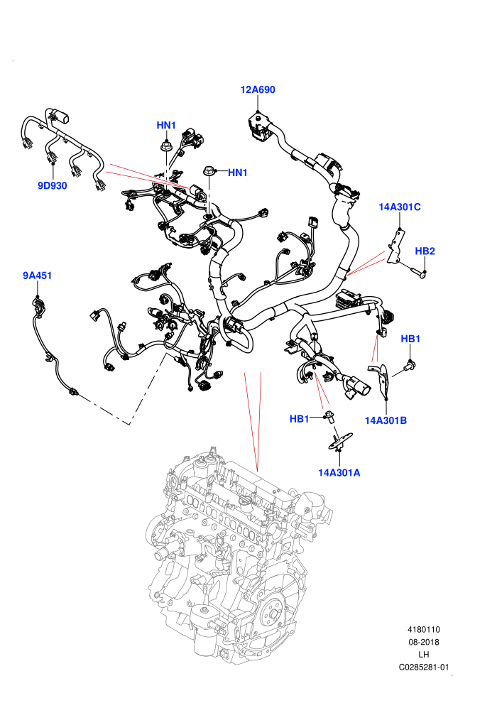 Electrical Wiring - Engine And Dash (2.0L I4 High DOHC AJ200 Petrol,2.0L I4 Mid DOHC AJ200 Petrol,Changsu (China))(Engine)((V)FROMHG161788)