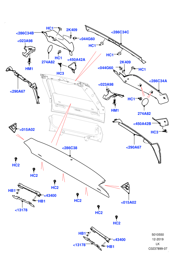 Back Door/Tailgate Trim Panels (Upper)