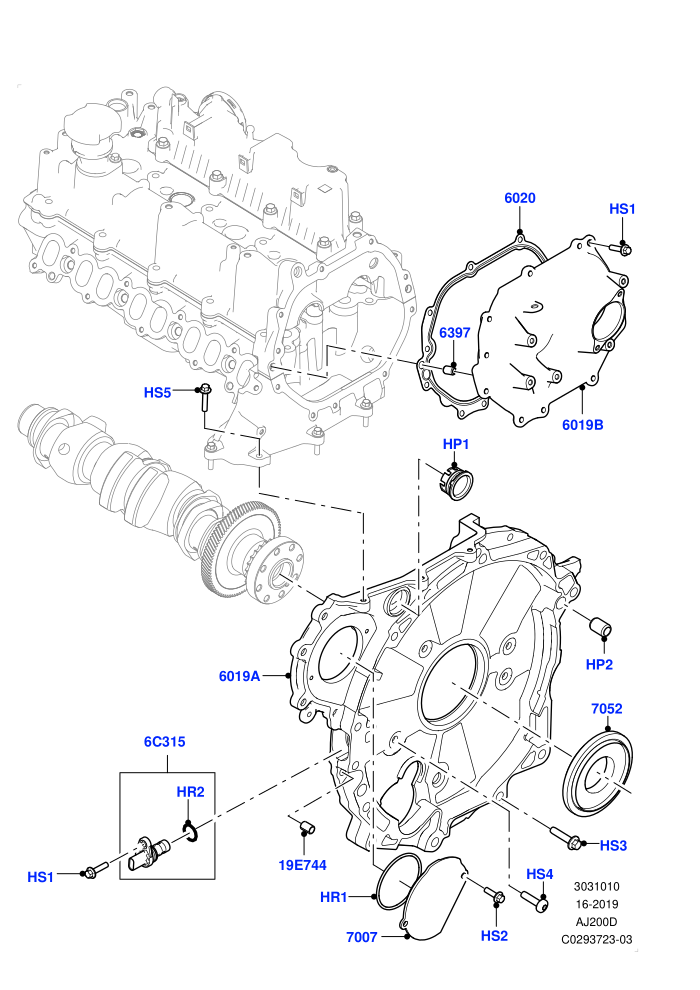 Timing Gear Covers (2.0L AJ20D4 Diesel High PTA,2.0L AJ20D4 Diesel LF PTA,2.0L AJ20D4 Diesel Mid PTA,Halewood (UK))