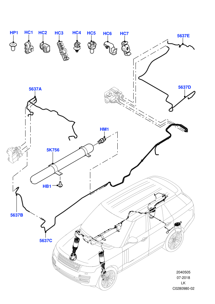 Air Suspension Compressor And Lines (Air Suspension Lines)((V)FROMJA000001)