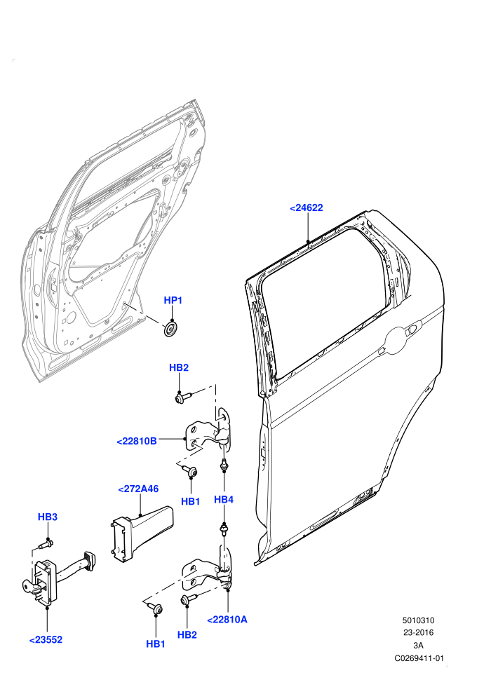 Rear Doors, Hinges & Weatherstrips (Itatiaia (Brazil))(Door And Fixings)((V)FROMGT000001)