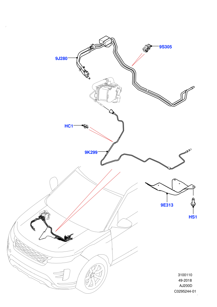 Fuel Lines (2.0L AJ20D4 Diesel High PTA,2.0L AJ20D4 Diesel LF PTA,2.0L AJ20D4 Diesel Mid PTA,Halewood (UK))(Under Floor)