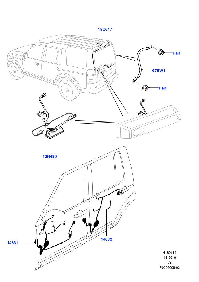 Electrical Wiring - Body And Rear (Front And Rear Doors)((V)TOAA999999 (V)FROMAA000001)