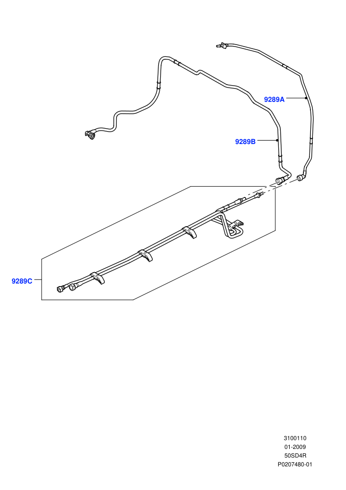 Fuel Lines (5.0L OHC SGDI NA V8 Petrol - AJ133)(Rear Centre)((V)FROMAA000001)
