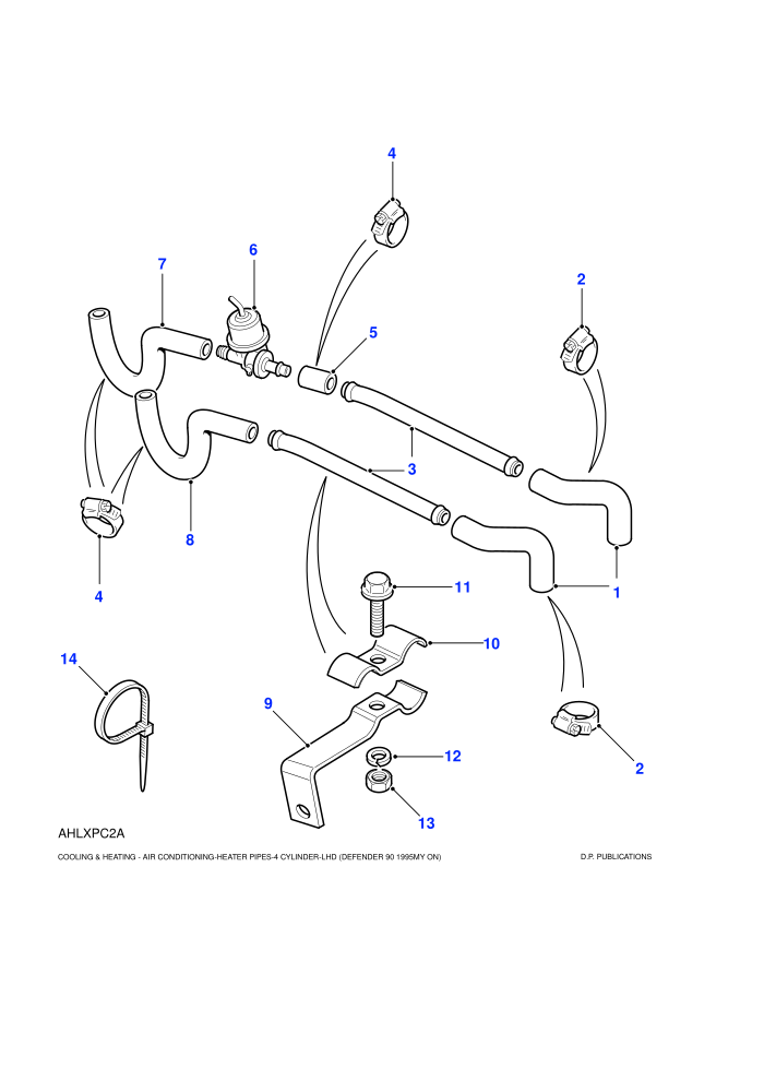Heater Pipes (4 Cylinder,LHD,With Air Conditioning)