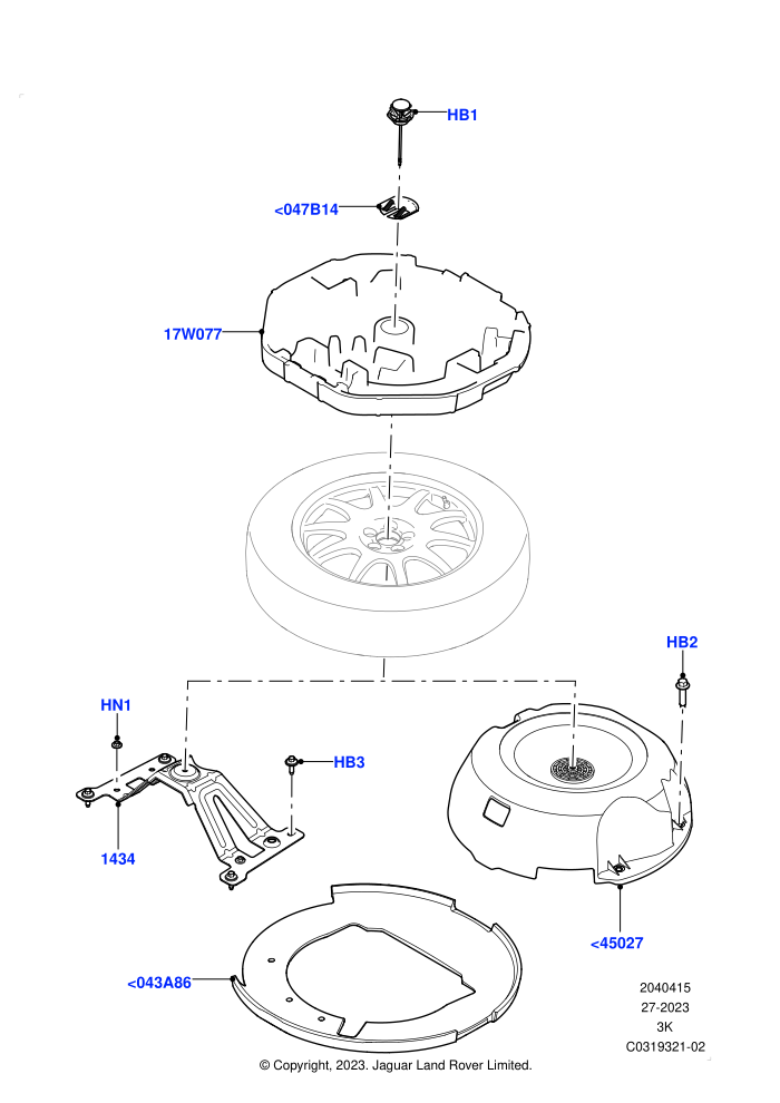 Spare Wheel Carrier (20 Full Size Spare Wheel,21 Full Size Spare Wheel,22 Full Size Spare Wheel,23 Full Size Spare Wheel,Electric Engine Battery-PHEV,Less Spare Wheel Bag / Cover,With Mini Alloy Spare Wheel)