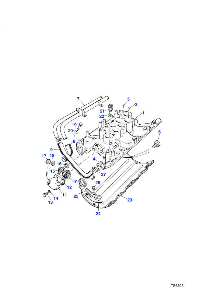 Inlet Manifold-External Pipes (Petrol V8 L/R EFI)