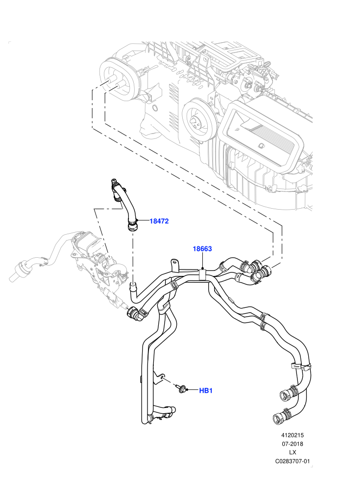 Heater Hoses (2.0L I4 DSL HIGH DOHC AJ200,Less Park Heating,With Air Conditioning - Front/Rear,With Fuel Fired Heater)(Front)((V)FROMJA000001)