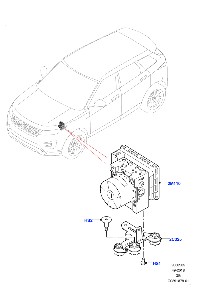Anti-Lock Braking System (Electric Engine Battery-MHEV,Halewood (UK),Less Electric Engine Battery)(ABS Modulator)((V)TOLH999999)
