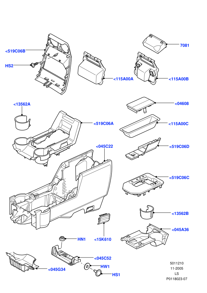 Console - Floor (For Carrier Assy)((V)TO9A999999)