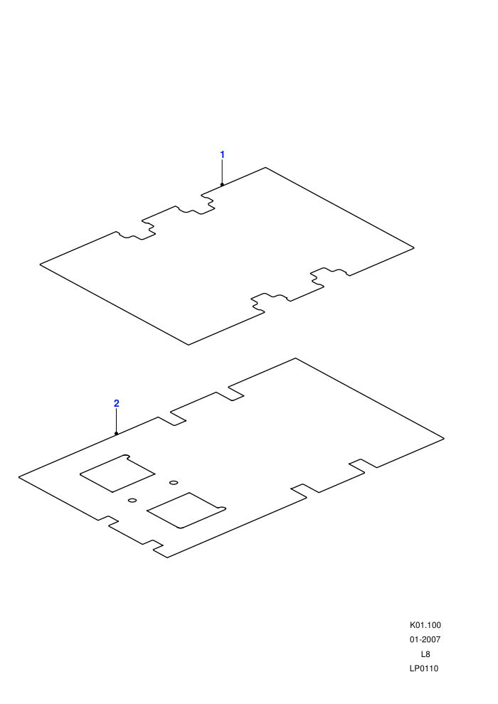 Rubber Mats - Rear Floor (110&nbsp;Wheelbase,90&nbsp;Wheelbase)((V)FROM7A000001)
