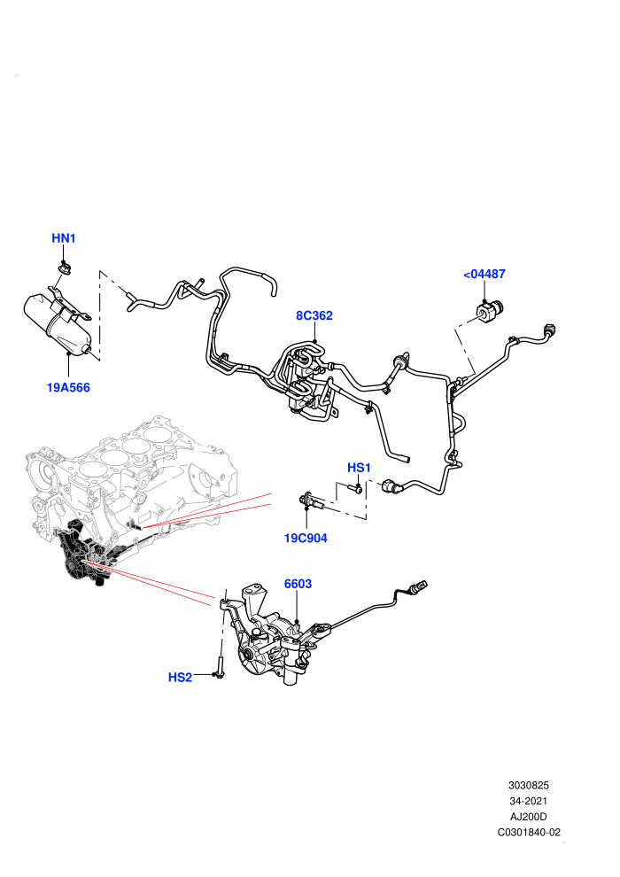 Vacuum Control And Air Injection (2.0L I4 DSL HIGH DOHC AJ200)(Nitra Plant Build)((V)FROML2000001)