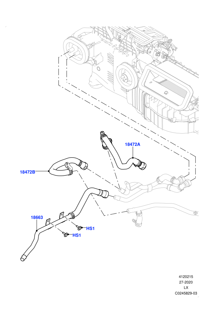 Heater Hoses (3.0 V6 Diesel,Less Heater,With Fresh Air Heater,With Ptc Heater)(Front)
