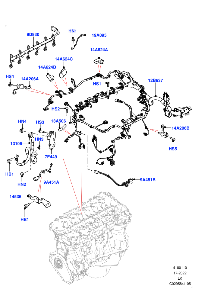 Electrical Wiring - Engine And Dash (3.0L AJ20P6 Petrol High)((V)FROMKA000001)