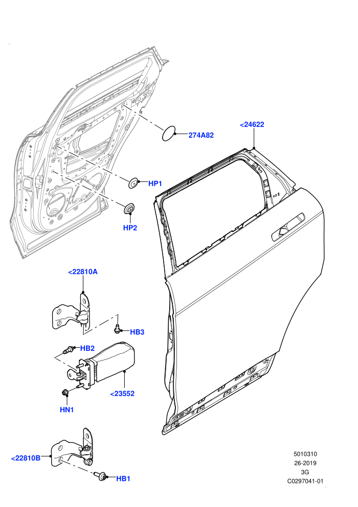 Rear Doors, Hinges & Weatherstrips (Changsu (China))(Door And Fixings)