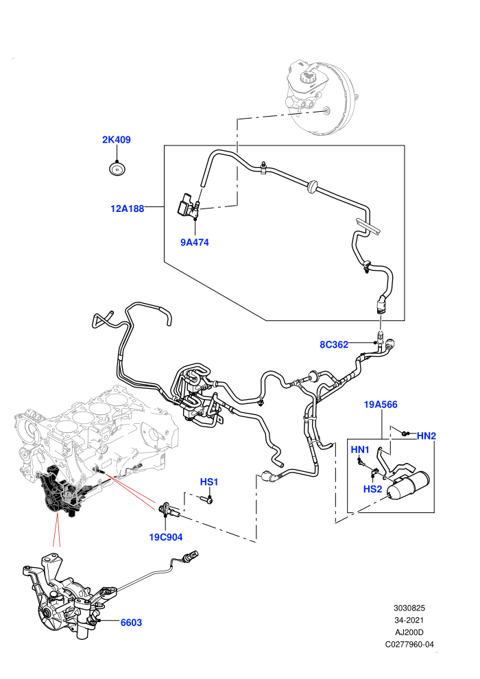 Vacuum Control And Air Injection (2.0L I4 DSL HIGH DOHC AJ200,RHD)