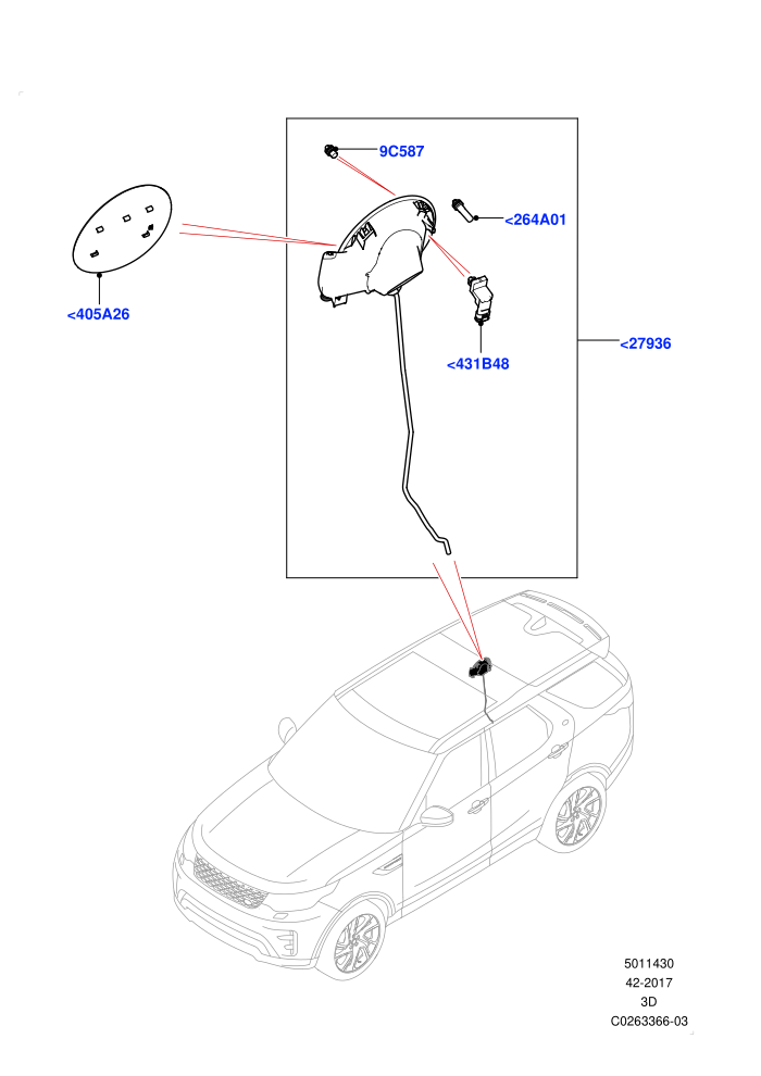 Fuel Tank Filler Door And Controls (Solihull Plant Build)((V)FROMHA000001)